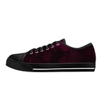 Dot Shift in Burgundy Canvas Lowtops (black left outside)