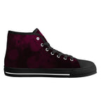 Dot Shift in Burgundy Canvas Hightops (black left inside)