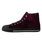 Dot Shift in Burgundy Canvas Hightops (black right inside)