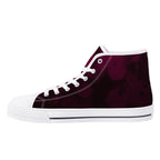 Dot Shift in Burgundy Canvas Hightops (white right inside)
