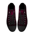 Dot Shift in Burgundy Canvas Hightops (black pair top)