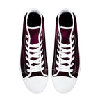 Dot Shift in Burgundy Canvas Hightops (white pair top)