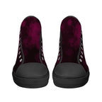 Dot Shift in Burgundy Canvas Hightops (black pair front)