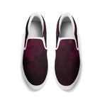 Dot Shift in Burgundy Canvas Slipons (white pair top)