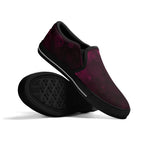 Dot Shift in Burgundy Canvas Slipons (black pair stacked)