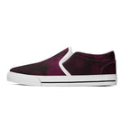 Dot Shift in Burgundy Canvas Slipons (white left outside)