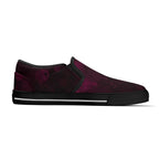 Dot Shift in Burgundy Canvas Slipons (black left inside)