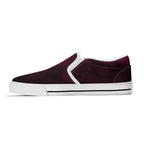Dot Shift in Burgundy Canvas Slipons (white right inside)