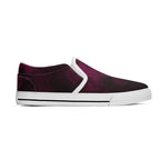 Dot Shift in Burgundy Canvas Slipons (white right outside)