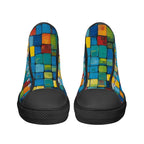 Oil Matrix Canvas Hightops (black pair front)