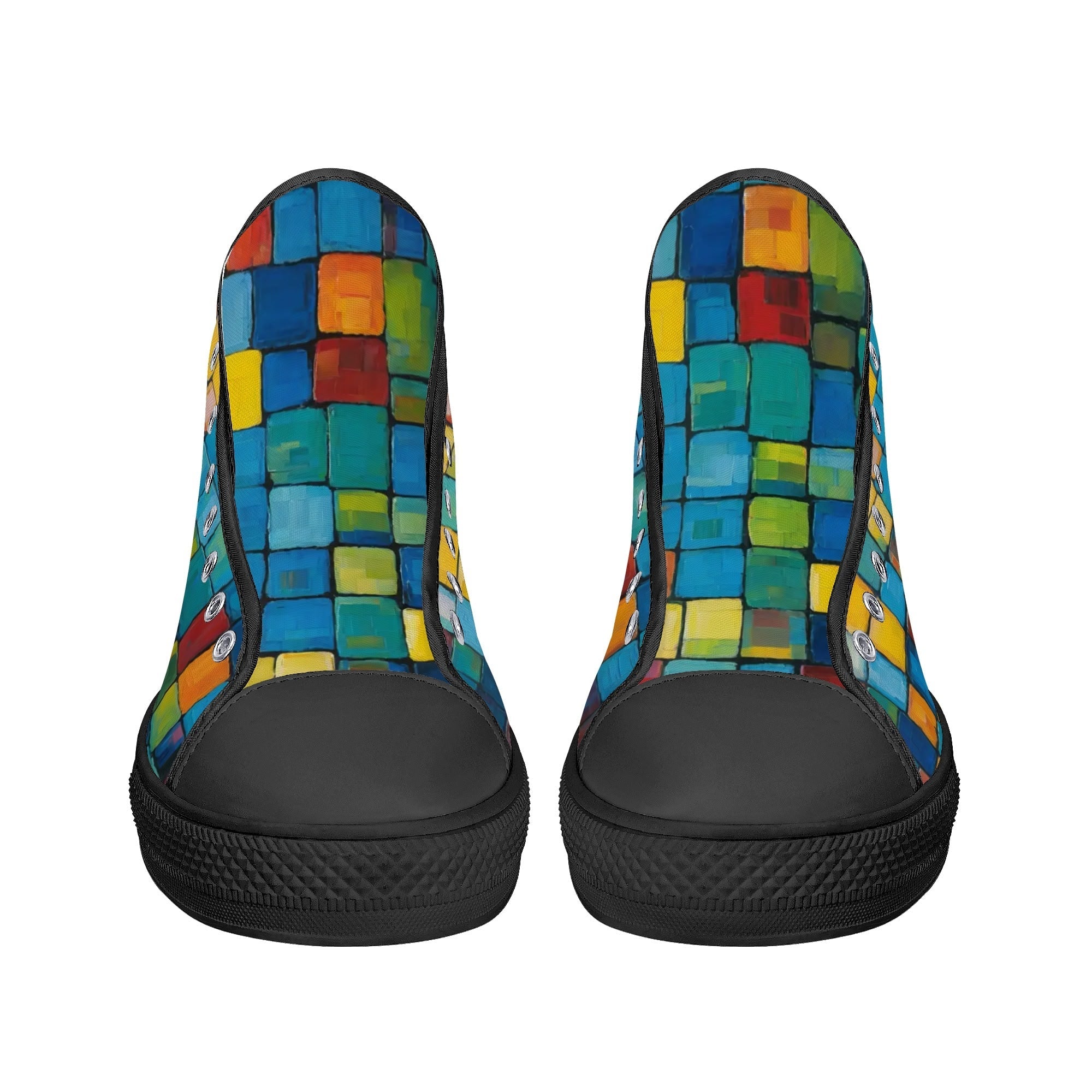 Oil Matrix Canvas Hightops (black pair front)