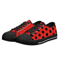 Ladybug Canvas Lowtops (black pair angled)