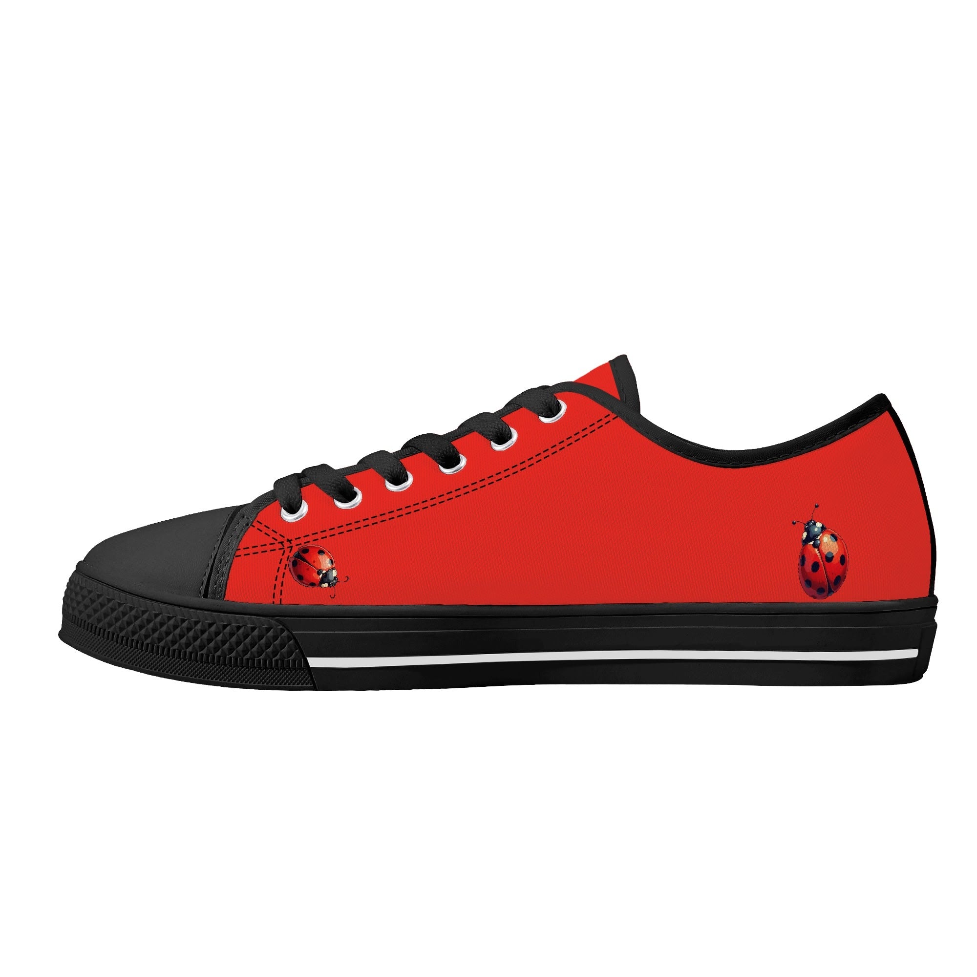 Ladybug Canvas Lowtops (black right inside)