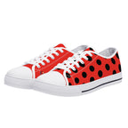 Ladybug Canvas Lowtops (white pair angled)
