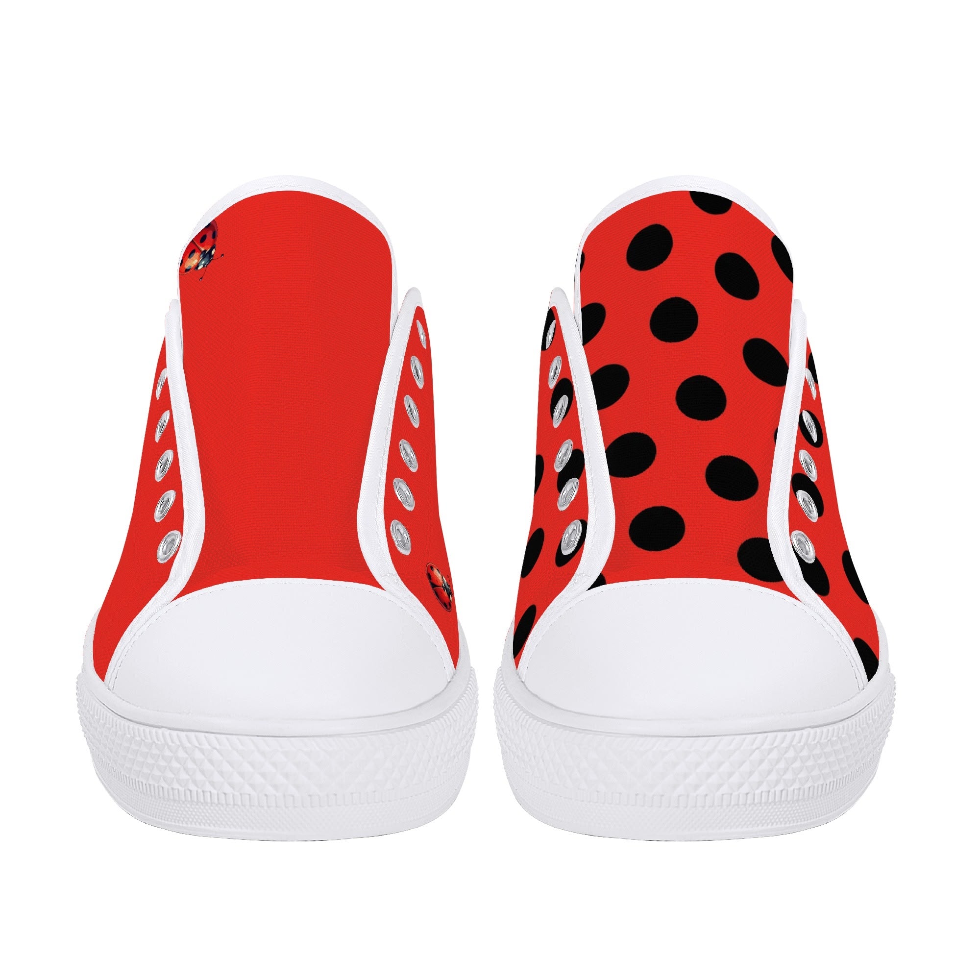 Ladybug Canvas Lowtops (white pair front)