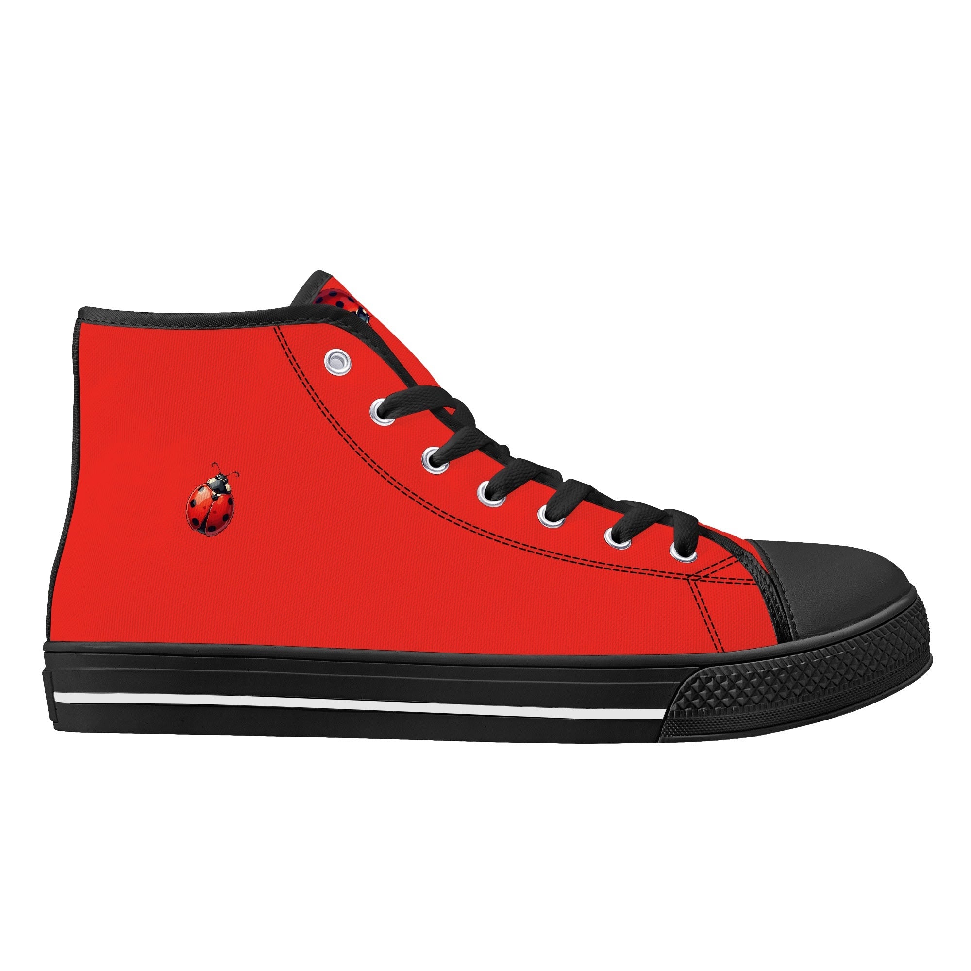 Ladybug Canvas Hightops (black right outside)