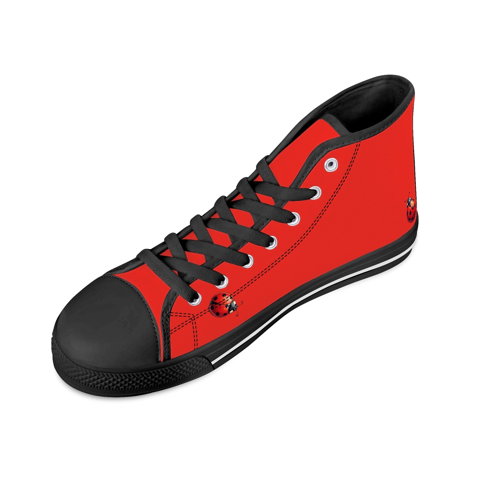 Ladybug Canvas Hightops (black right above angled)