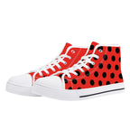 Ladybug Canvas Hightops (white pair angled)