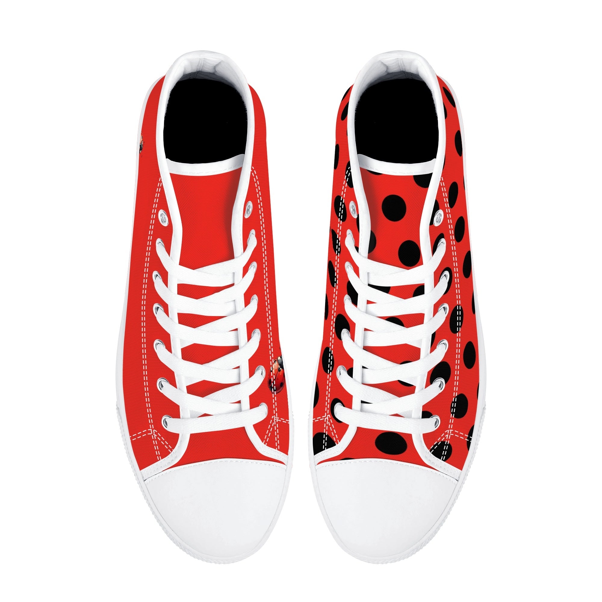 Ladybug Canvas Hightops (white pair top)