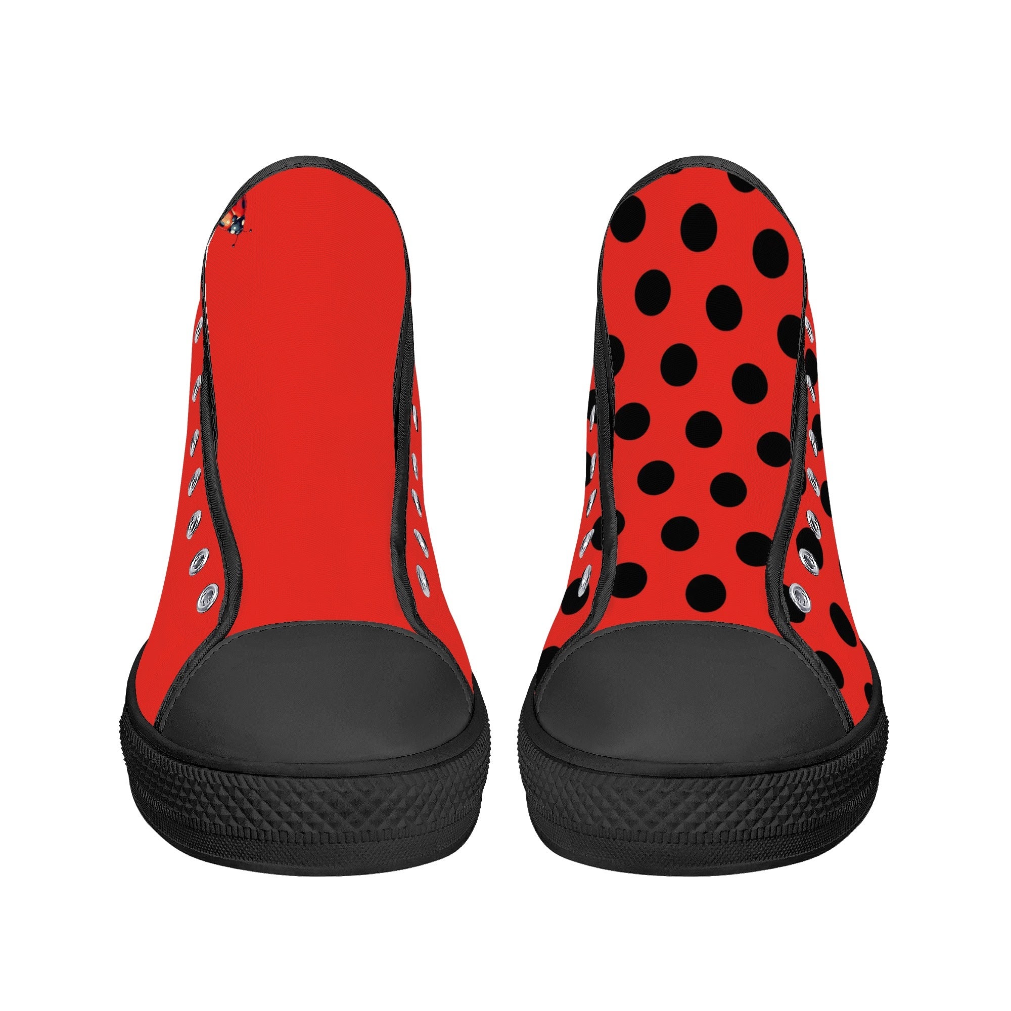 Ladybug Canvas Hightops (black pair front)