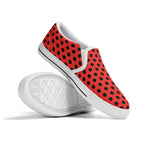 Ladybug Canvas Slipons (white pair stacked)