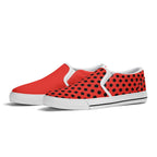 Ladybug Canvas Slipons (white pair angled)