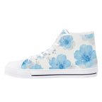 Floral Blue Porcelain Canvas Hightops (white right inside)