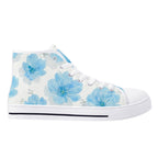Floral Blue Porcelain Canvas Hightops (white right outside)
