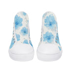 Floral Blue Porcelain Canvas Hightops (white pair front)