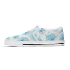 Floral Blue Porcelain Canvas Slipons (white right inside)