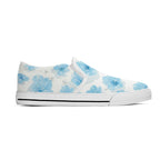 Floral Blue Porcelain Canvas Slipons (white right outside)