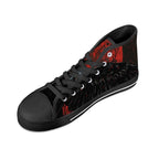 Bloodmoon Raven Canvas Hightops (black right above angled)