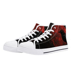 Bloodmoon Raven Canvas Hightops (white pair angled)