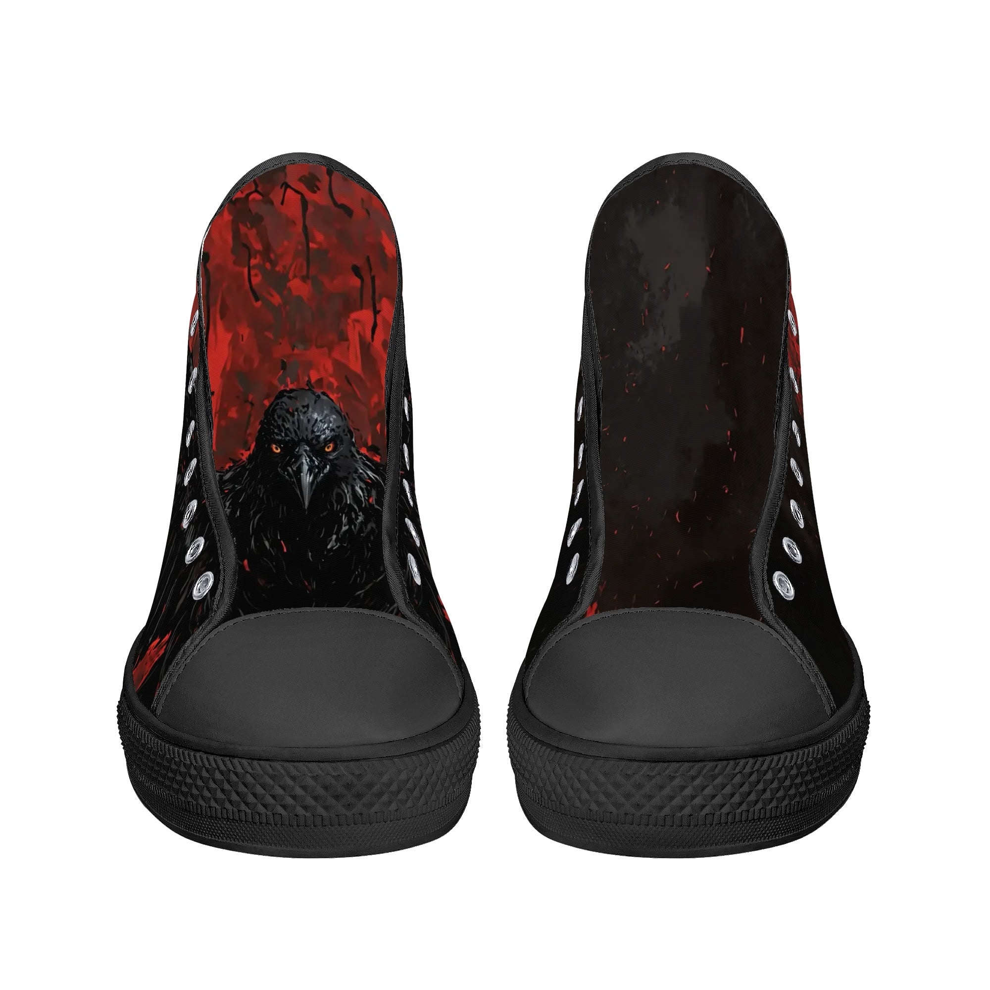 Bloodmoon Raven Canvas Hightops (black pair front)