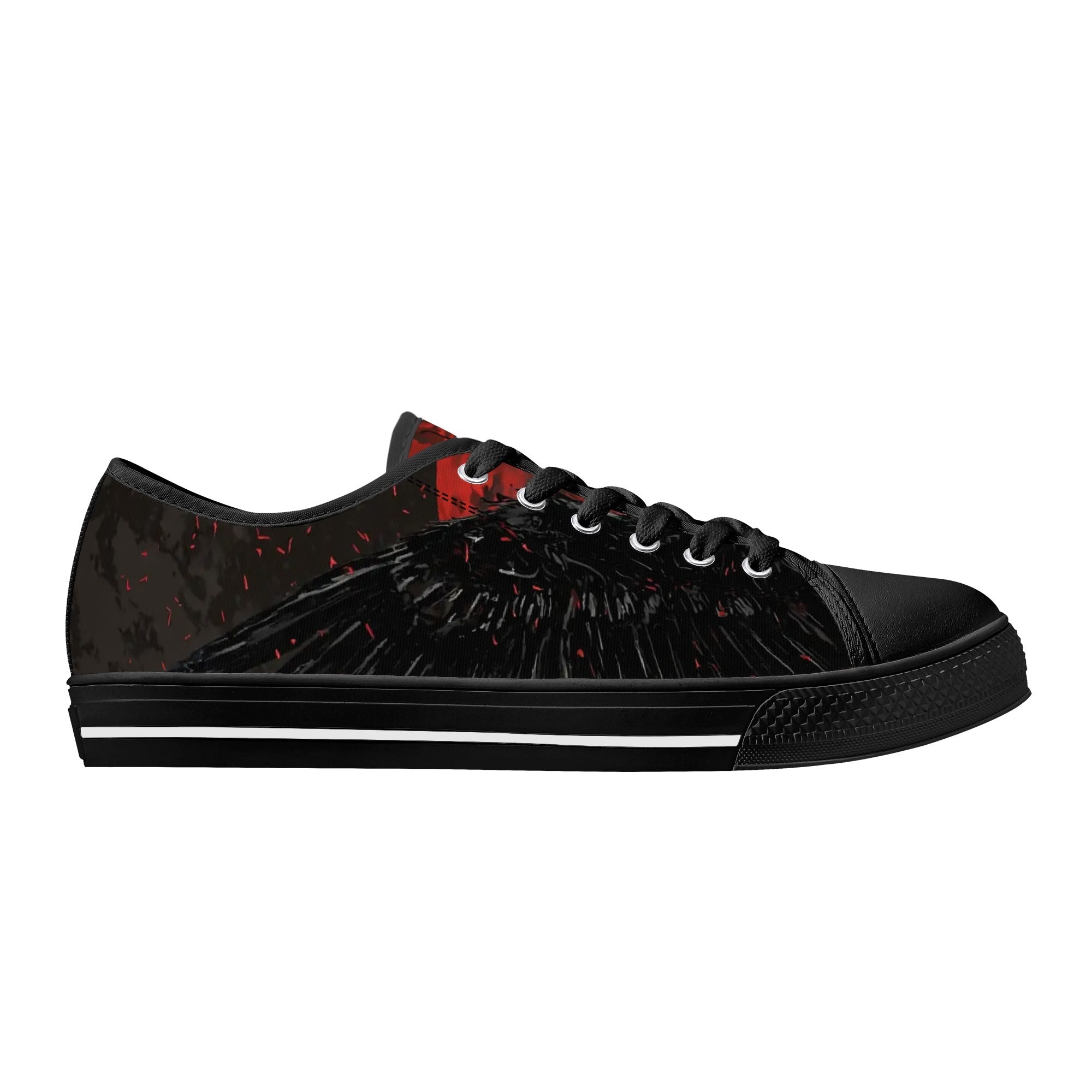 Bloodmoon Raven Canvas Lowtops (black right outside)