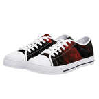 Bloodmoon Raven Canvas Lowtops (white pair angled)