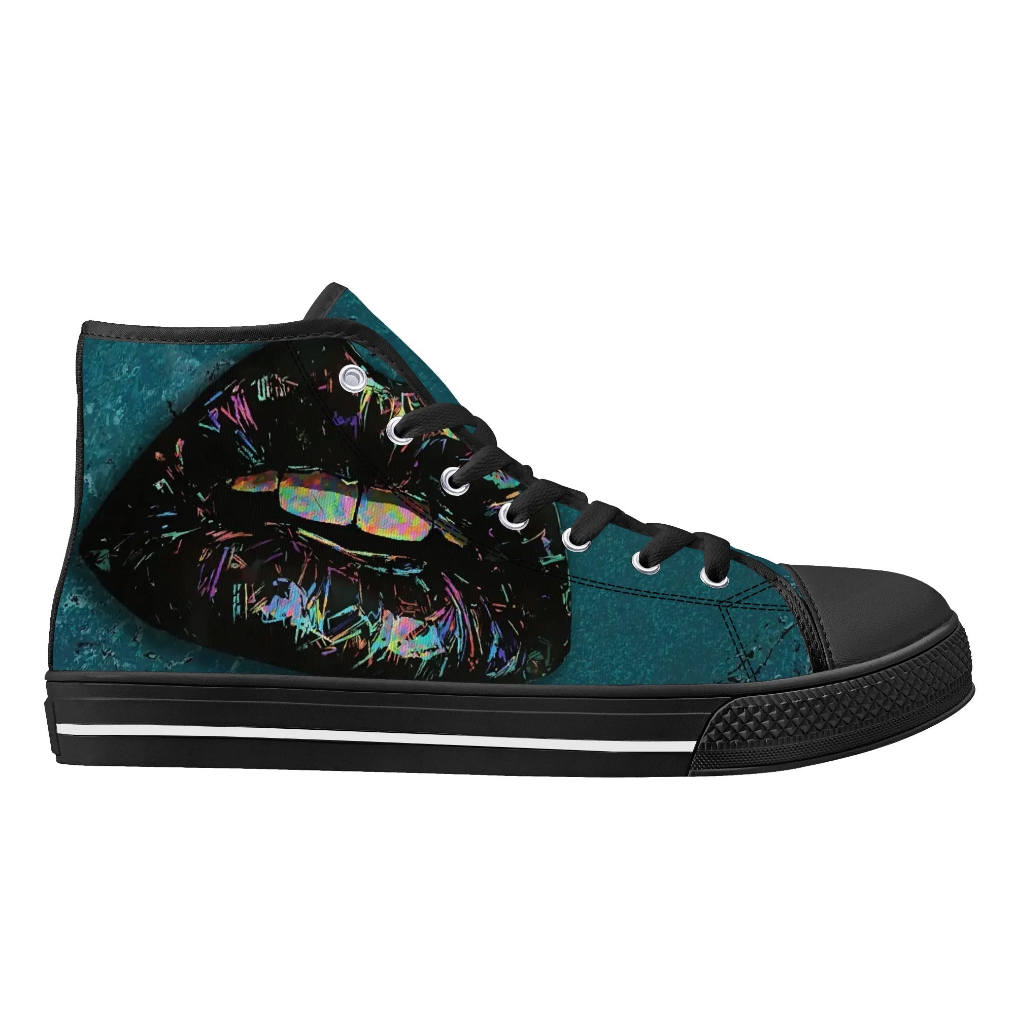 Prism Lips Canvas Hightops (black right outside)