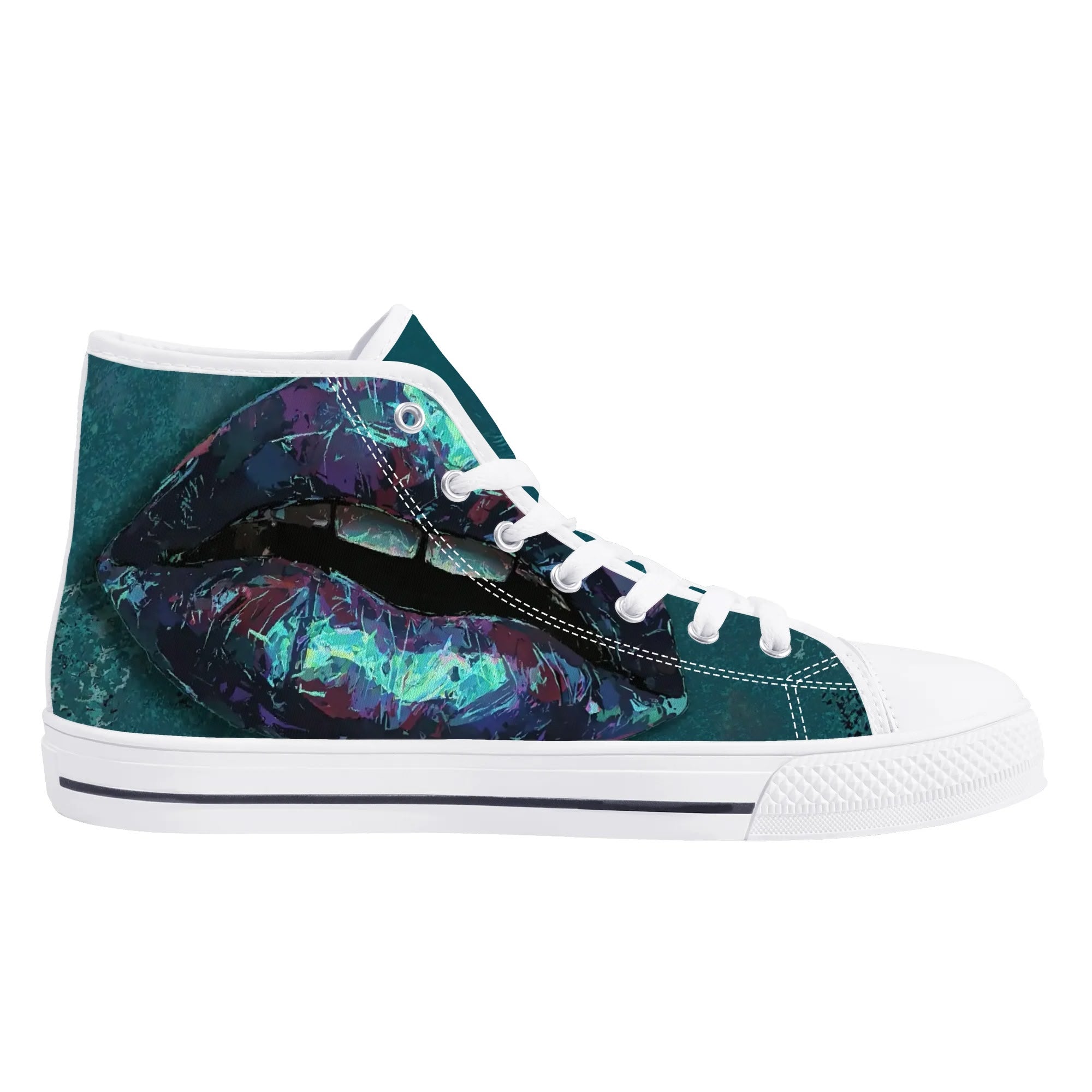 Prism Lips Canvas Hightops (white left inside)