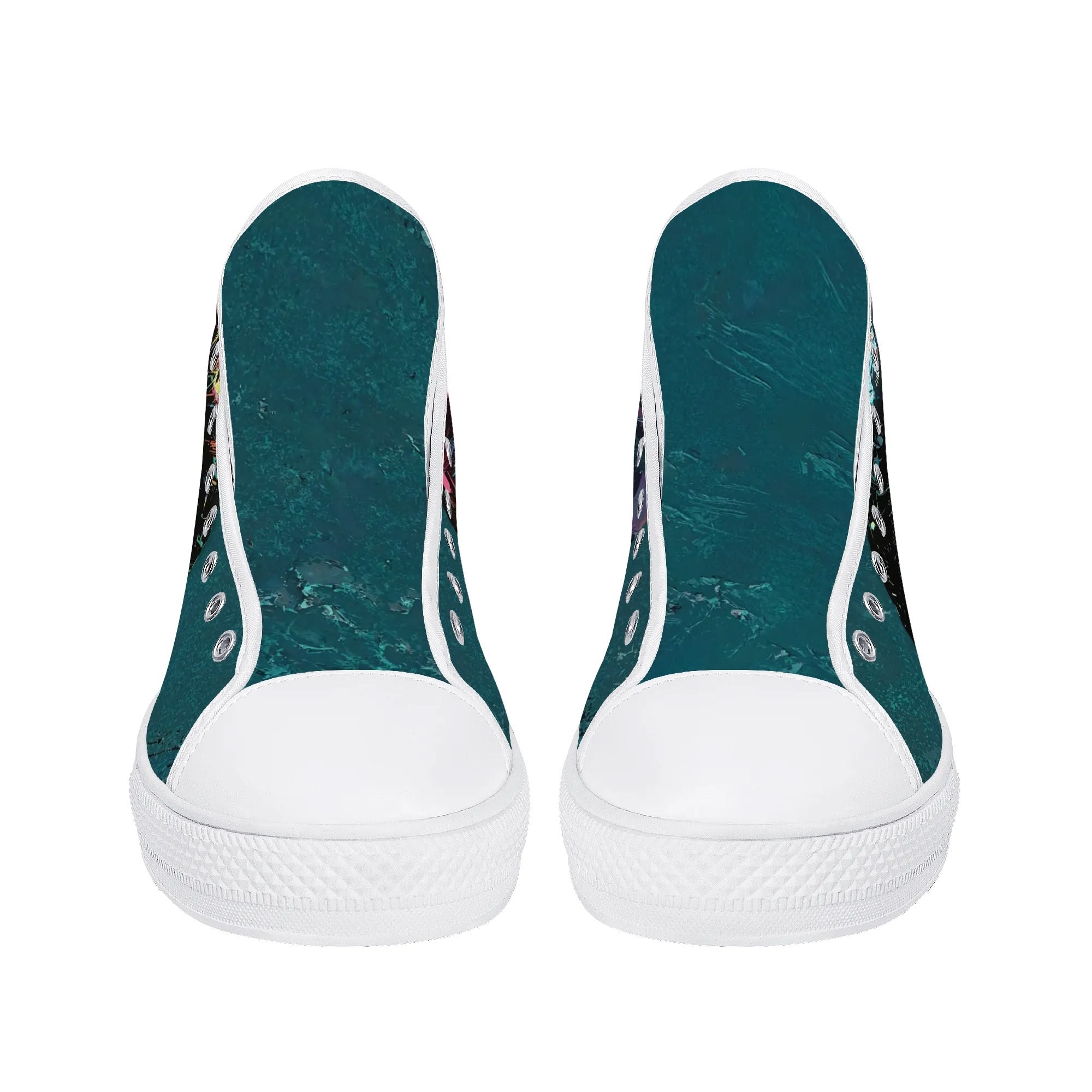 Prism Lips Canvas Hightops (white pair front)