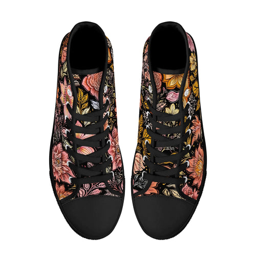 Vintage Noir Bloom Canvas Hightops (black pair top)
