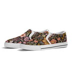 Vintage Noir Bloom Canvas Slipons (white pair angled)