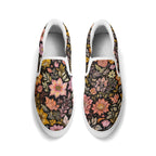 Vintage Noir Bloom Canvas Slipons (white pair top)