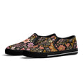 Vintage Noir Bloom Canvas Slipons (black pair angled)