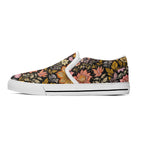 Vintage Noir Bloom Canvas Slipons (white left outside)