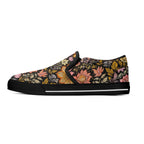 Vintage Noir Bloom Canvas Slipons (black left outside)
