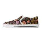Vintage Noir Bloom Canvas Slipons (white right inside)