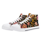 Vintage Noir Bloom Canvas Hightops (white pair angled)