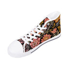 Vintage Noir Bloom Canvas Hightops (white right above angled)