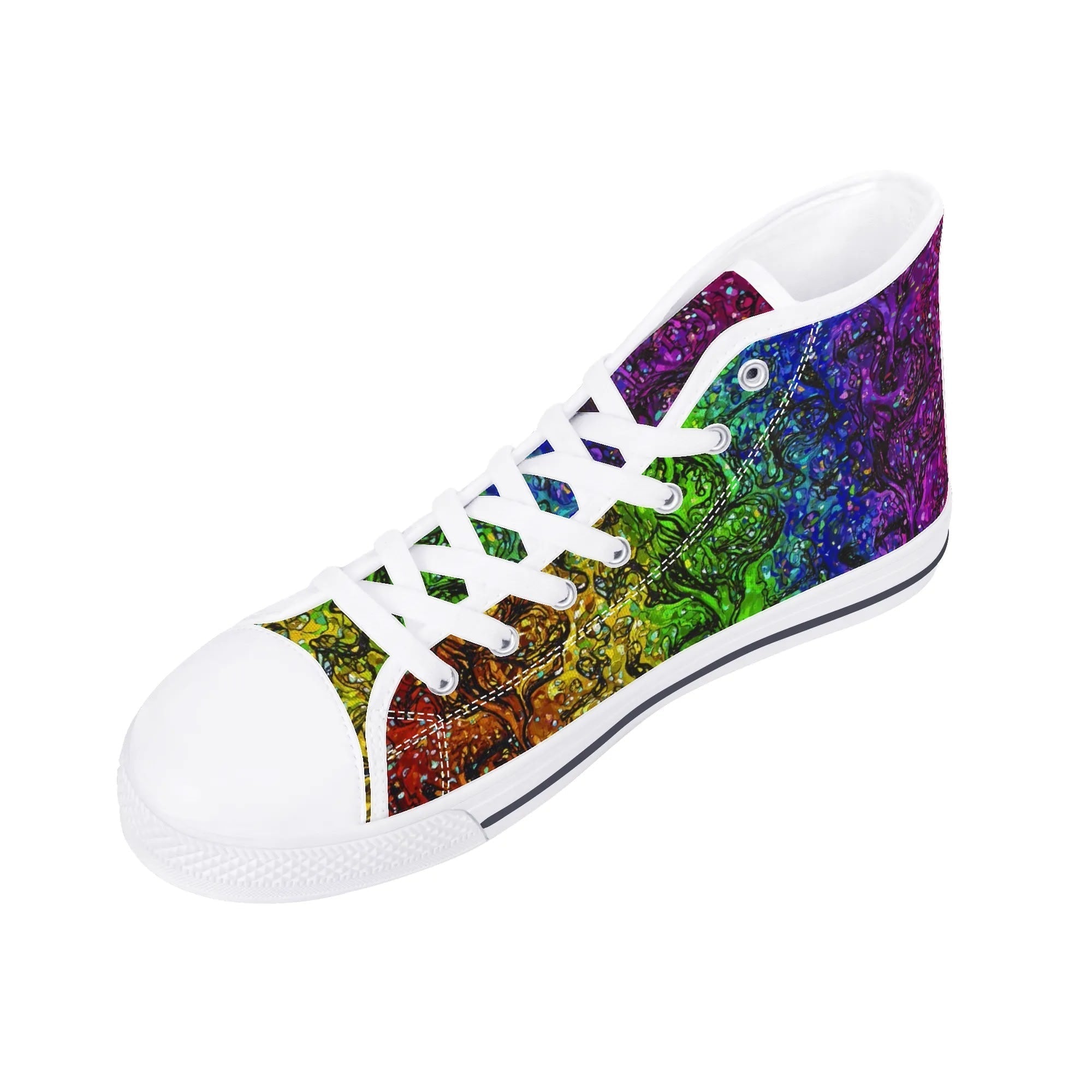 Prism Storm Canvas Hightops (white right above angled)