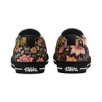 Vintage Noir Bloom Canvas Slipons (black pair rear)